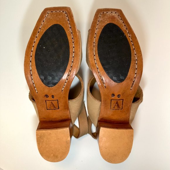 Adelante The Serena Heeled Sandal in Oatmeal, Size 8 - Picture 15 of 16